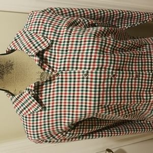 Land's End like new plaid women's long sleeve button down size 12